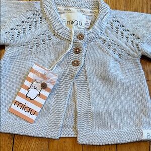 MIAU Baby Knit Cardigan in Light Blue